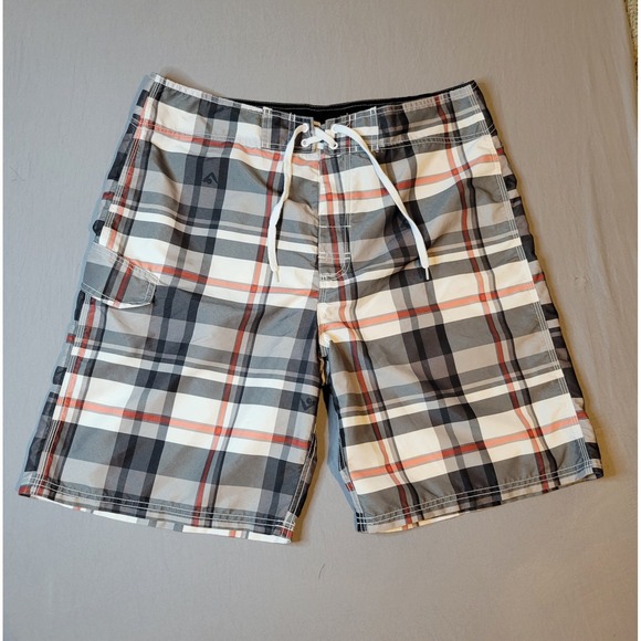 KANU SURF Men's (Size 36) Mesh Lined Swim Trunks Plaid Multicolor Board Shorts - Picture 1 of 5